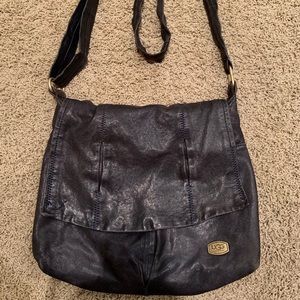 UGG Black Leather Crossbody Purse
